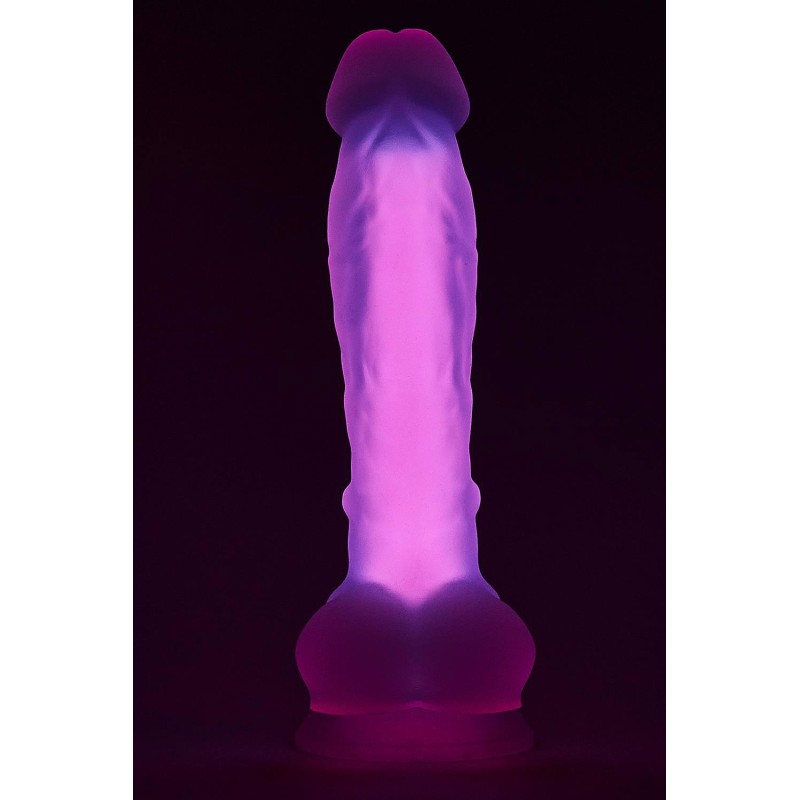 RADIANT SOFT SILICONE GLOW IN THE DARK DILDO LARGE PINK